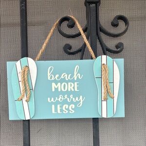Coastal Flip Flop Wall Hook - Blue and White